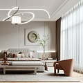 Elegant Modern Bedroom Interior With Bed Pillows Bench Glass Wardrobe And Pendant Lights