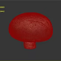 Fresh Red Mushroom With Smooth Round Cap And White Stem On Dark Background