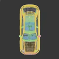 Gray SUV Car With Modern Front Grille LED Headlights And Alloy Wheels