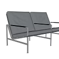 Modern Two Seat Public Chair With Metal Frame And Leather Seats