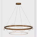 Elegant Modern Curved Ring Chandelier with Golden White Metal Frame for Interior Design