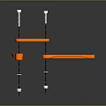 Orange Industrial Mechanical Equipment with Articulated Arms White Components and Adjustable Joints