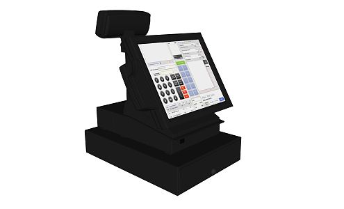 Modern cash register office cash register 3d model