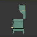 Vintage Green Kitchen Stove With Retro Design Classic Style And Metal Accents