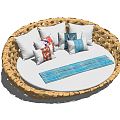 Modern Round Bed 3d model