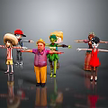 Vibrant Cartoon Characters And Creatures With Diverse Costumes And Poses Standing Together