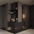 Modern Shoe Cabinet Design With Wooden Drawers Shelves And Built-in Lighting