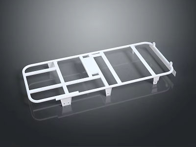 White Metal Frame Structure With Rectangular Holes And Support Legs For Industrial Use 3d model