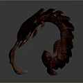 Detailed Game Movie Monster Character With Multi Legs And Dark Red Design