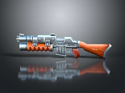 Detailed Rifle Design With Metal Barrel Wooden Stock And Grip Features 3d model