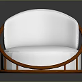 Modern Single Sofa With Round Design Orange Frame And White Cushion 3d model