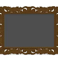 Ornate Decorative Mirror With Intricate Carved Brown Wooden Frame Design
