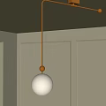 Modern Brass Pendant Light With White Spherical Shade In Room With White Walls And Window