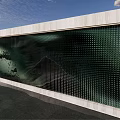 Modern Feature Wall Design With Textured Glass And Wooden Frame Details