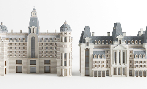 European-style castle combination 3d model