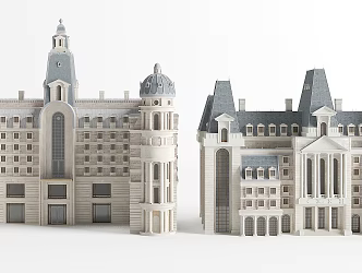 European-style castle combination 3d model