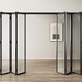 Folding Glass Doors With Sleek Black Frame For Modern Minimalist Interior Design
