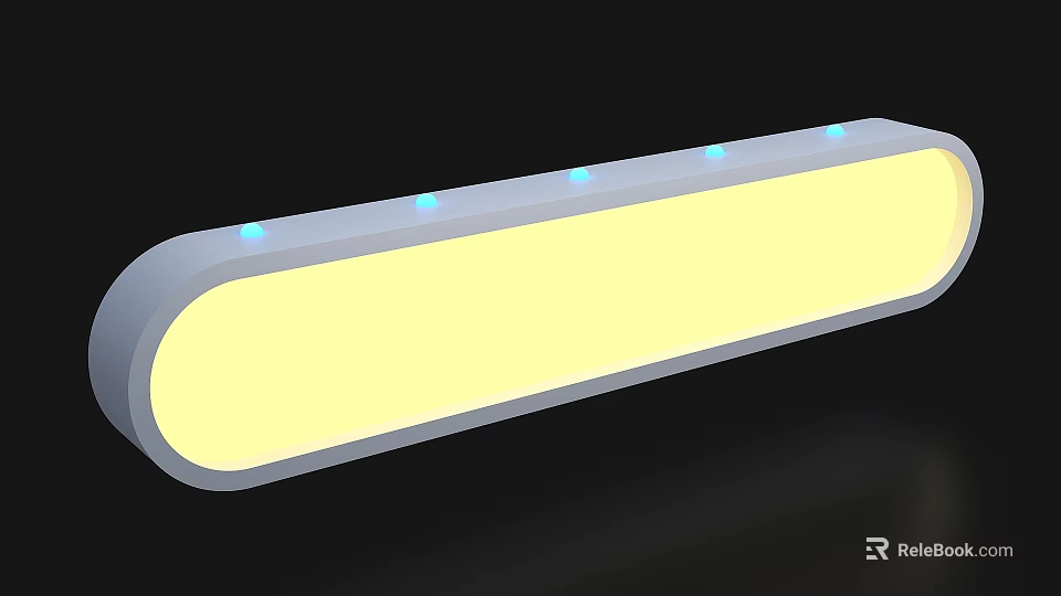 Long Strip Starting Device With Yellow Illuminated Section And Blue Lights 3d model 