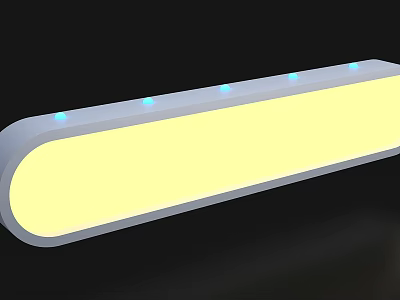 Long Strip Starting Device With Yellow Illuminated Section And Blue Lights 3d model