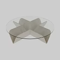Modern Geometric Dressing Table With Round Glass Top And Sculptural Base 3d model