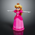 Elegant Princess Character With Pink Gown Crown Blonde Hair And Arms Outstretched