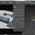 Modern Blue Industrial Equipment With Conveyor System And Control Panel 3d model
