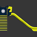 Outdoor Playground Equipment With Yellow Slide And Blue Stairs For Kids