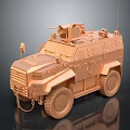 Military Armored Vehicle With Roof Mounted Weapon System External Antennas And Heavy Duty Tires