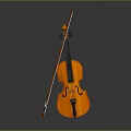 High Quality Orange Wooden Violin With Red Bow For Music Performance Equipment