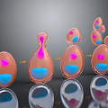 modern cell division asexual reproduction 3d model