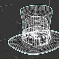 Green Top Hat with Brown Band Gold Buckle and Clover Decoration
