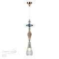 Elegant Diamond Shaped Chandelier With Blue Copper Accents And Crystal Tassels