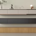 Modern Minimalist TV Stand With Light Gray Dark Gray And Wooden Storage Design