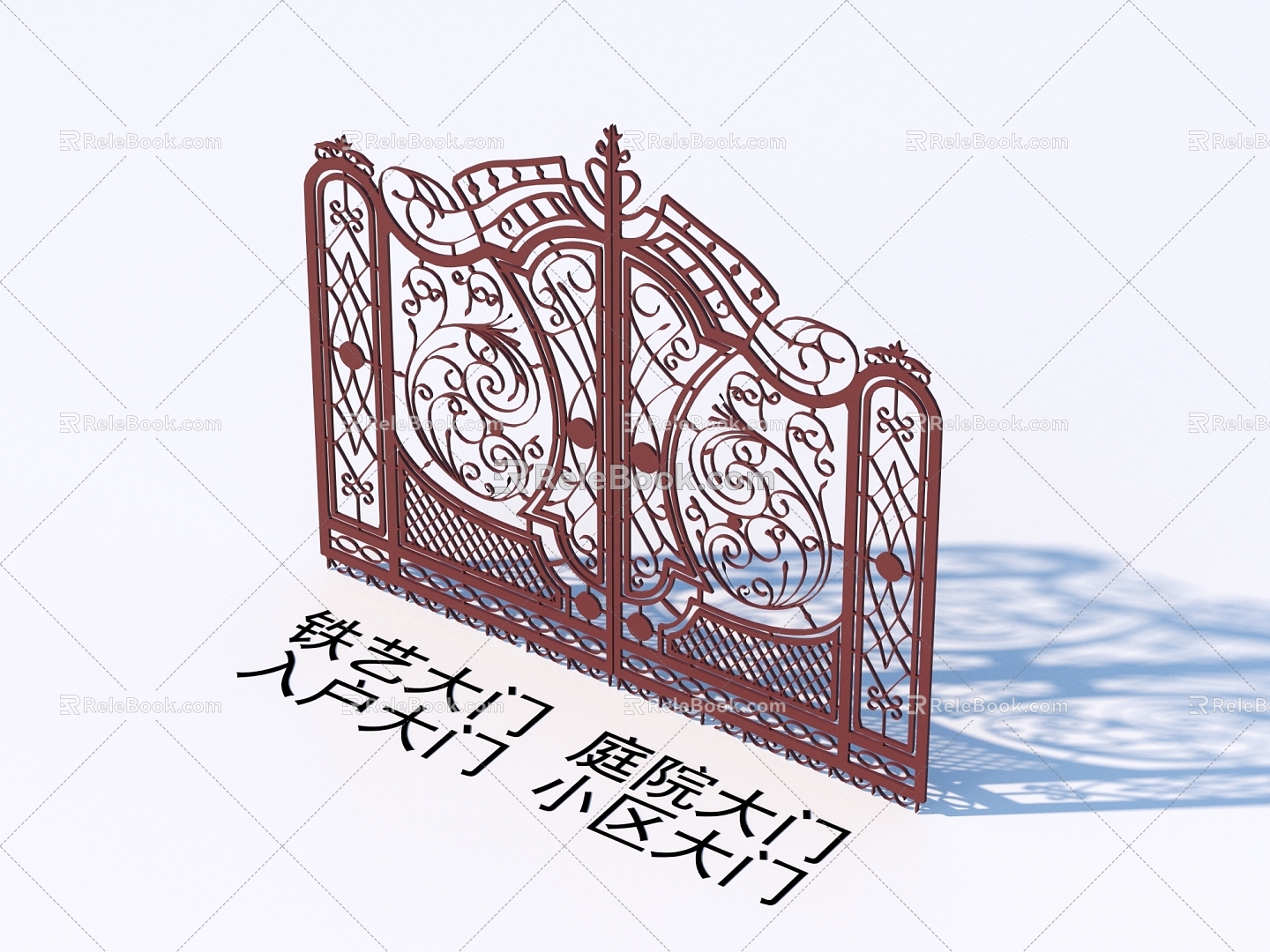 Wrought Iron Gate Courtyard Gate Entrance Gate Community Gate 3d model