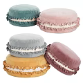 Round Velvet Accent Pillows With Ruffled Edges In Multiple Colors For Home Decor