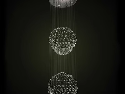 Elegant Spherical Crystal Chandelier Featuring Hanging Chains And Multiple Decorative Orbs 3d model