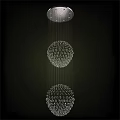 Elegant Spherical Crystal Chandelier Featuring Hanging Chains And Multiple Decorative Orbs