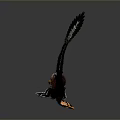 3D Fantasy Weapon Model With Feathered Long Tail And Horned Head Structure Design