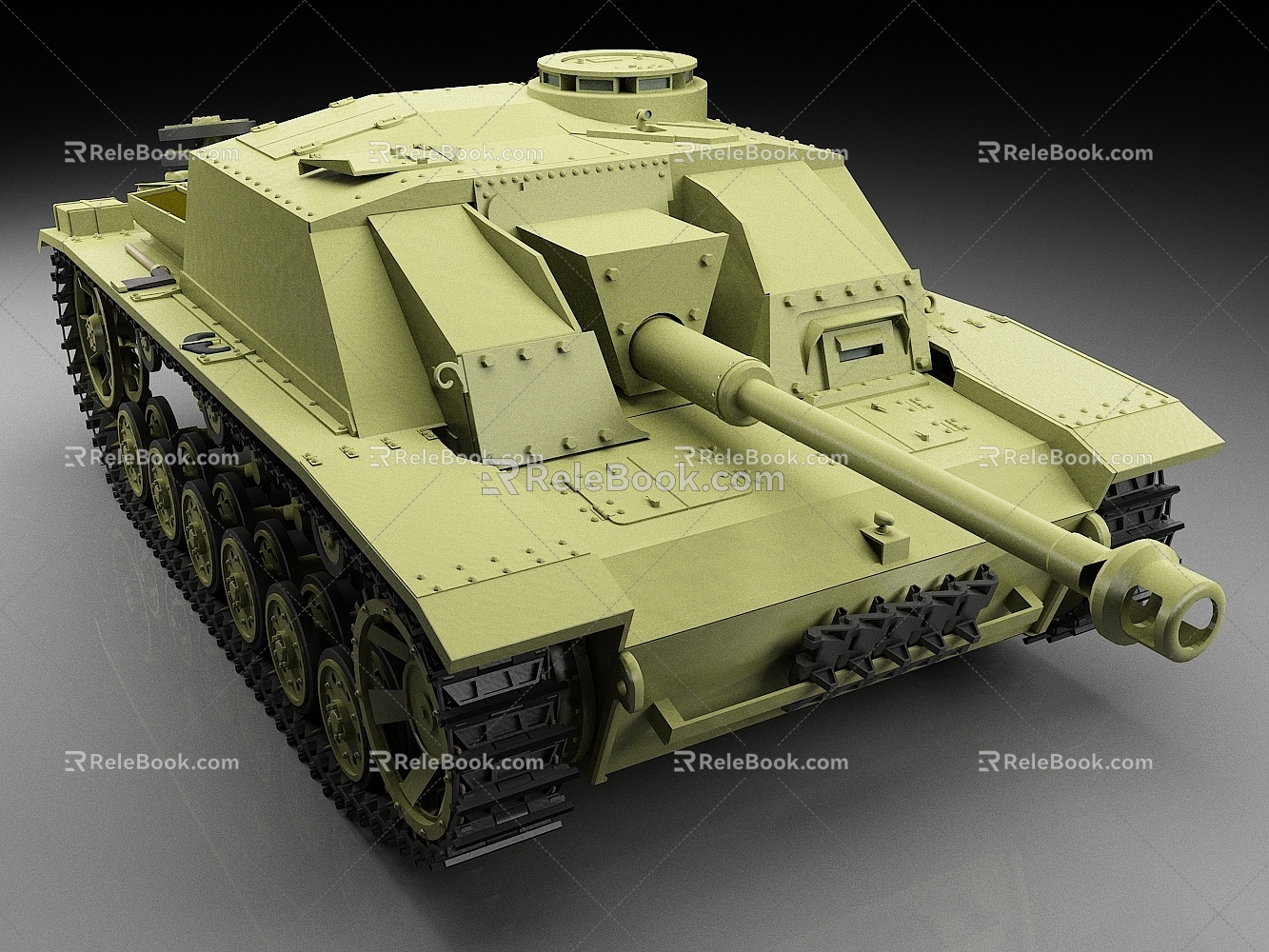 German Tank III Assault Gun Type G Old Tank World War II Tank 3d model