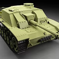 Green Military Tank Model With Tracked Wheels Turret And Long Cannon Design