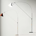 Modern Arched Floor Lamps With White And Orange Colored Shades