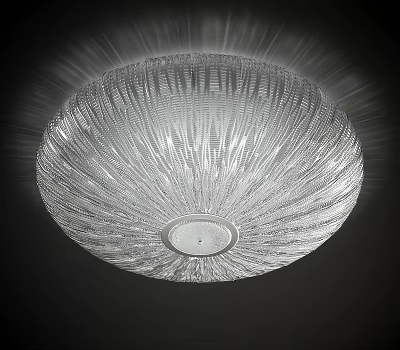 Modern Round Textured Glass Ceiling Light With Radiant Illumination And Stylish Design 3d model
