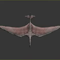 Pink Pterosaur Model With Extended Wings Long Beak And Detailed Body Structure