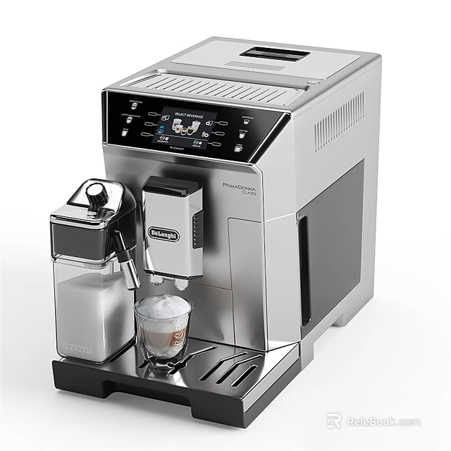 Modern Automatic Coffee Machine With Milk Froth Function And Stainless Steel Design For Kitchen 3d model 