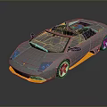Sleek Gray Convertible Sports Car With Orange Accents And Aerodynamic Exterior Design