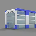 Industrial Gantry Car Wash Machine With Blue White Structure And Glass Panels