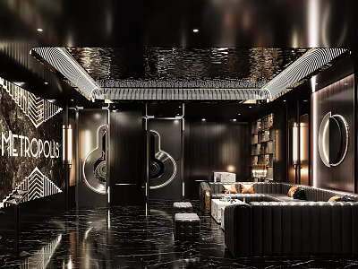 Luxury KTV Private Room Interior With Stylish Decor 3d model