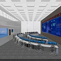 Modern Monitoring Room With Multiple Computer Monitors Control Consoles And Ergonomic Office Chairs