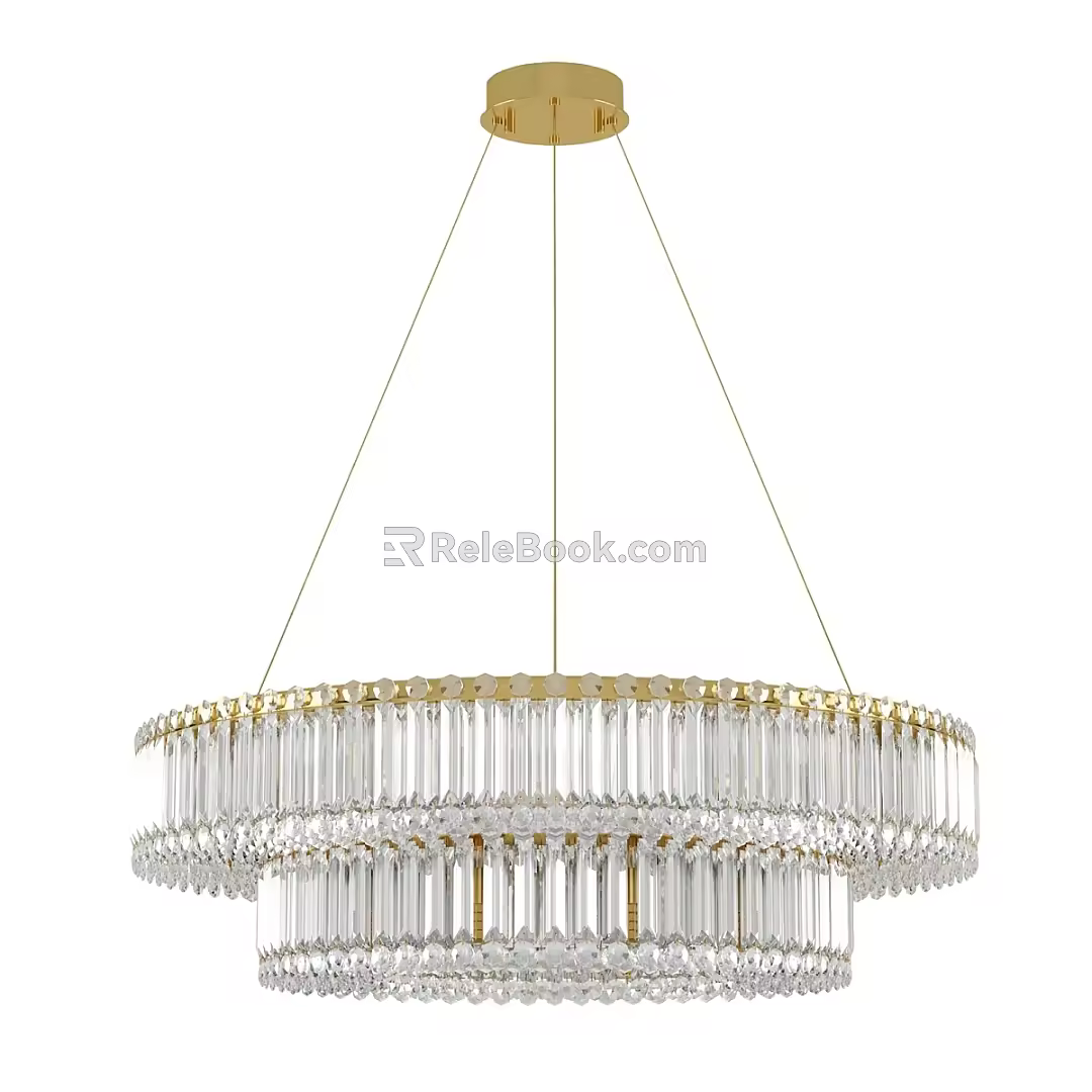 Simple Light Luxury Crystal Chandelier 3d model