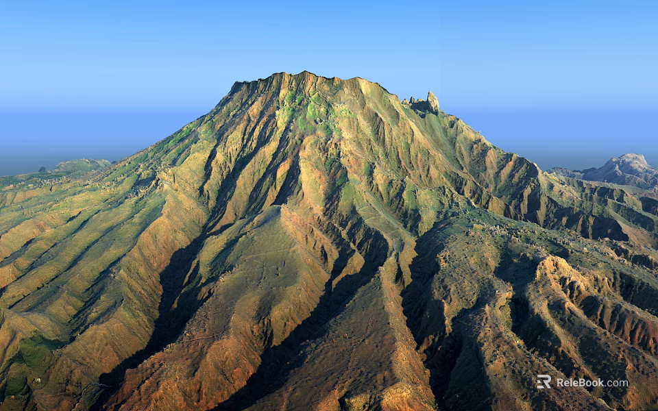 Garden Landscape With Natural Mountain Slopes And Lush Green Vegetation 3d model 